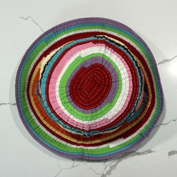 Filippo Catarzi | Y2K Vintage Women’s Rainbow Bucket Hat Italy Stripe Summer - Picture 4 of 9